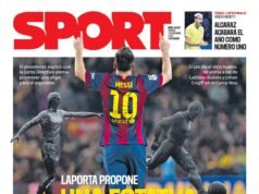 La portada de SPORT de hoy viernes, 14 de noviembre de 2025