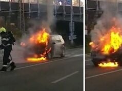 Duro regreso del servicio: un policía apagó una furgoneta en llamas en la D1